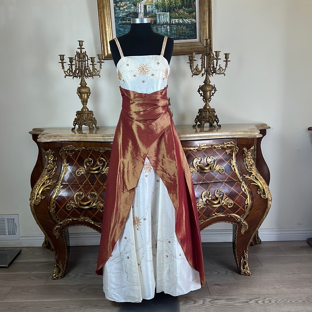 Vintage Women’s Cosplay Formal Beaded Party Long Prom Dress